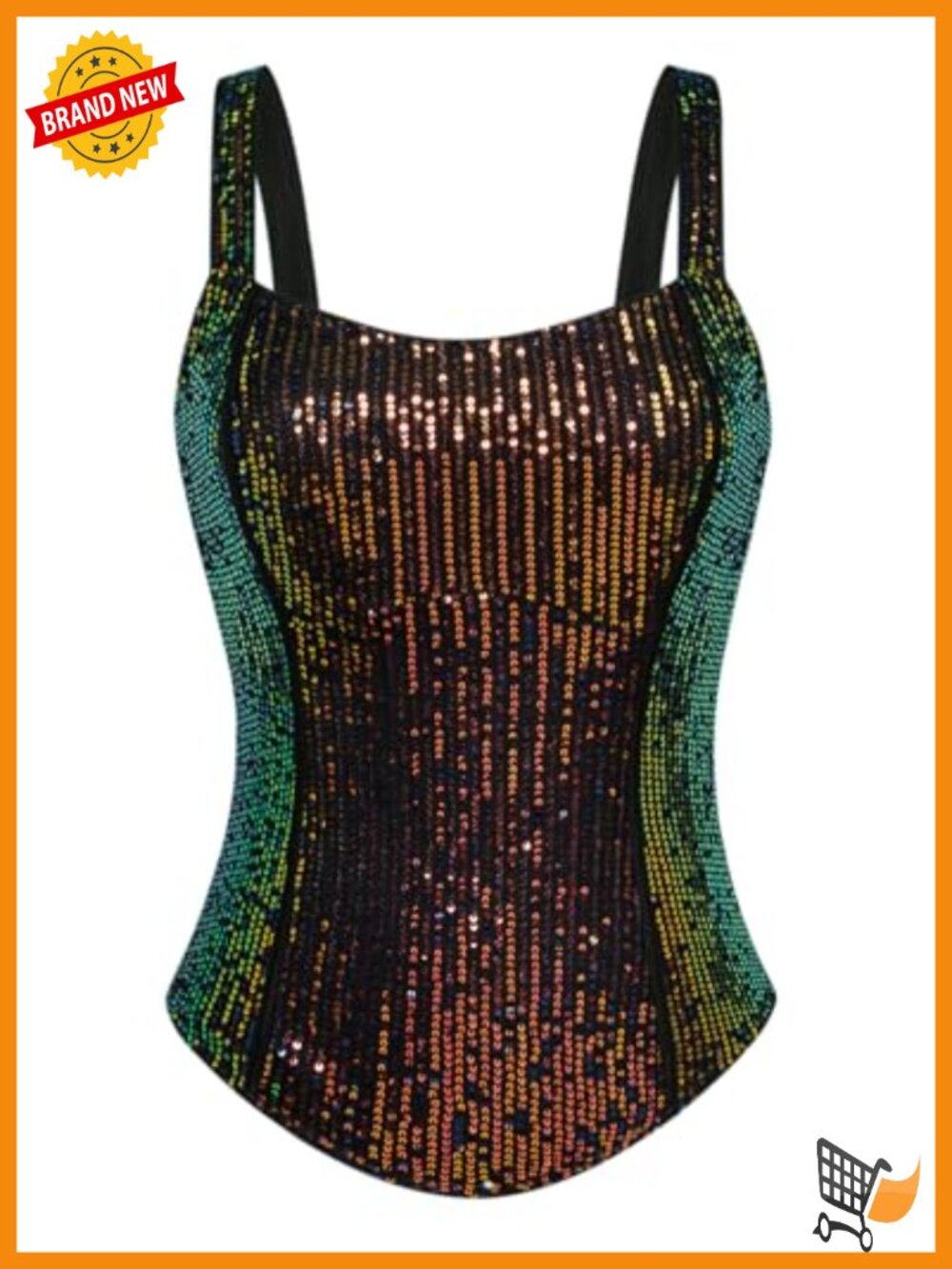 Sequin Bustier Corset Tank Top Sparkle Slim Sleeveless Party Camisole